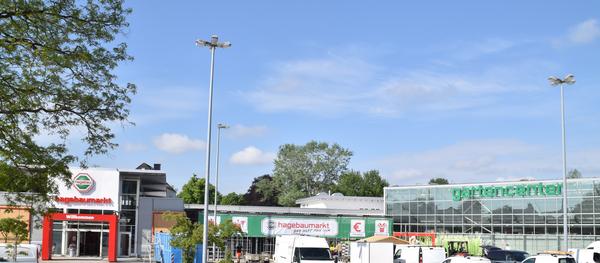 Der Hagebaumarkt mit Gartencenter in der Sch&ouml;nberger Landstra&szlig;e.